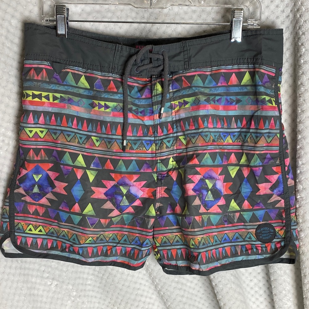 Pull & Bear bright Aztec print Men's Swim Trunks Shorts